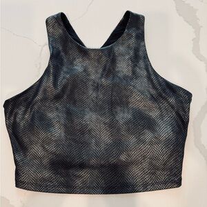 Kyodan Racerback Crop Tank Top in Snakeskin Pattern, Size Medium